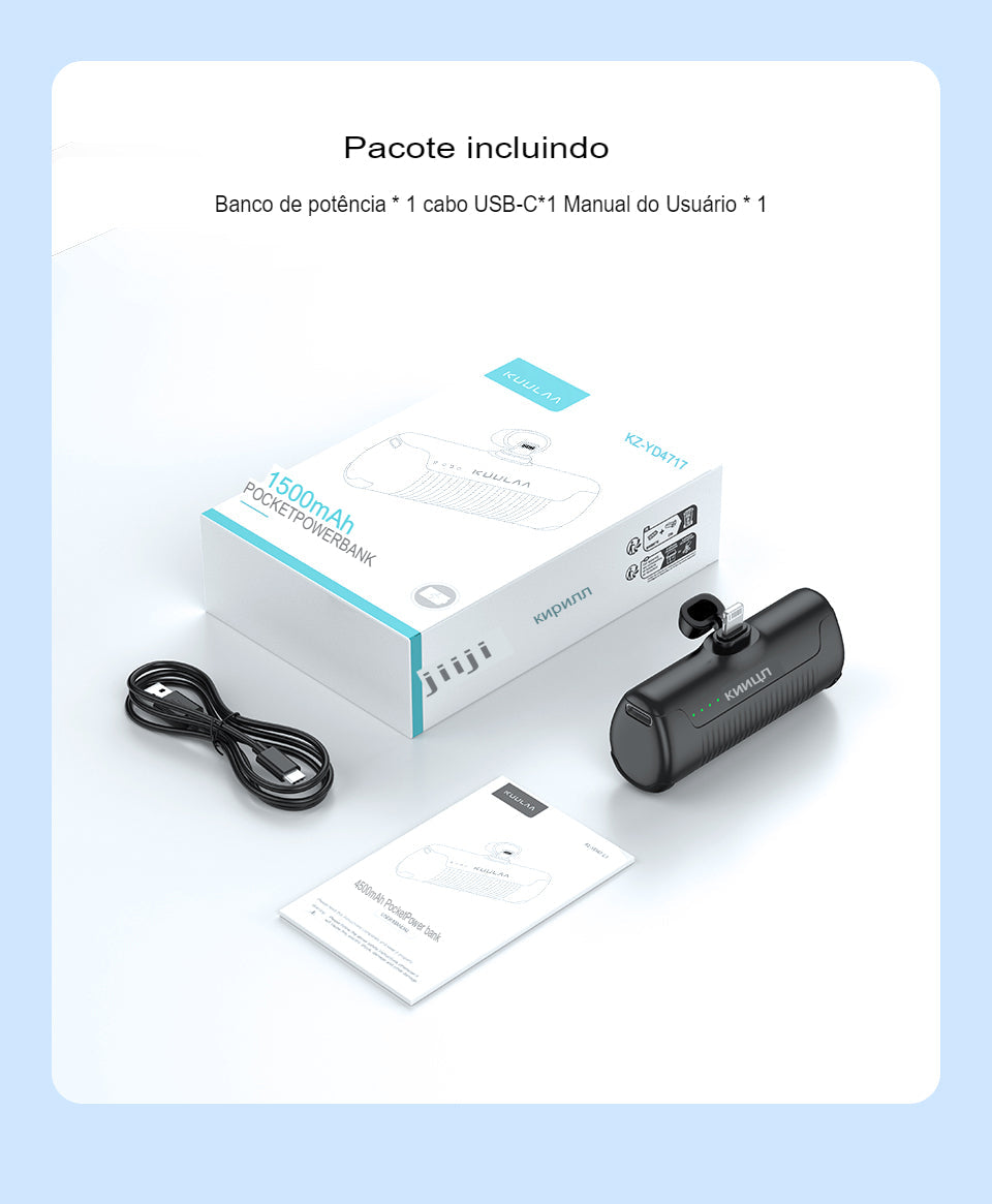 PowerBank Carregador Portátil  4500mAh - Você Conectado em Qualquer Lugar