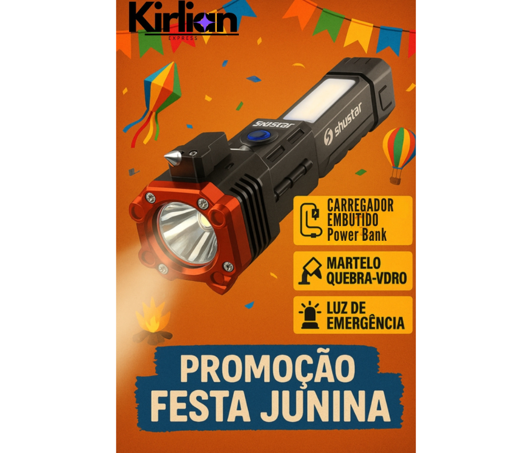 Lanterna Tática Indestrutível 4 em 1 - Ultra Potência
